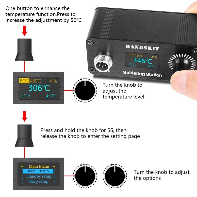 AKN88 - HANDSKIT T12 Solder Station LED Display - Alat Solder Listrik Digital