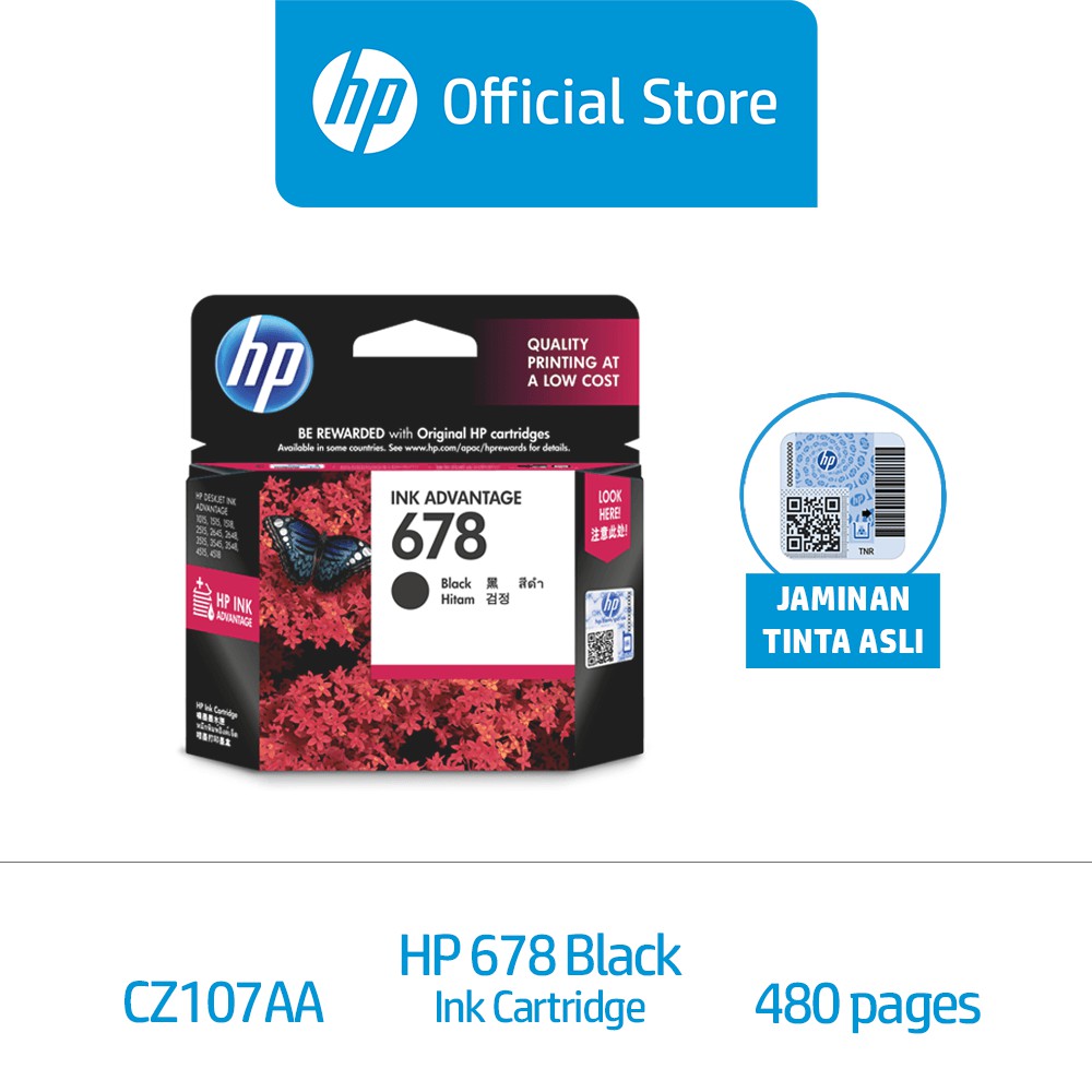 Tinta Printer HP Original 678 Black (CZ107AA)