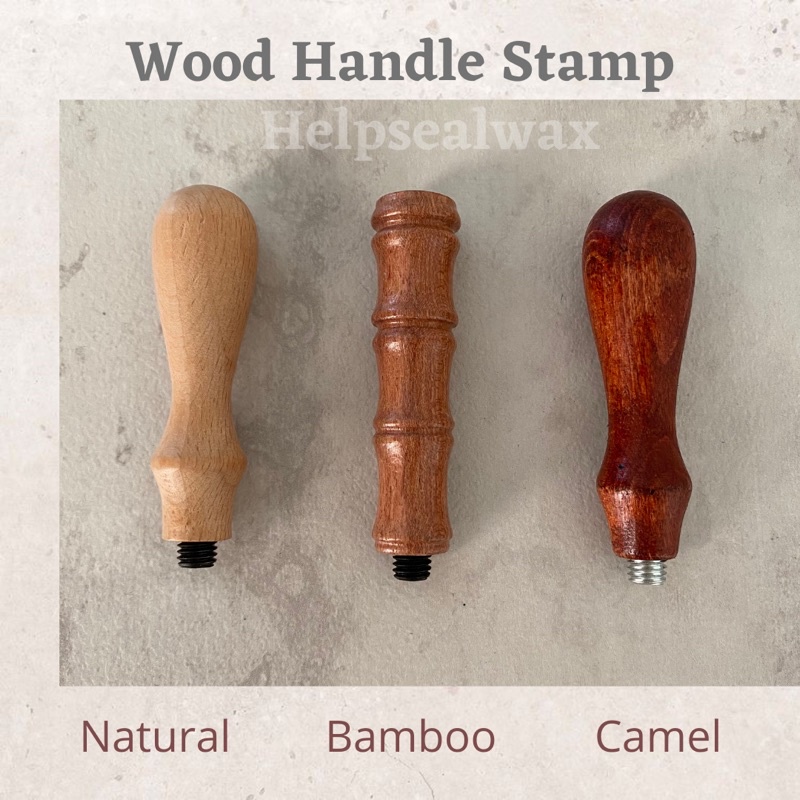 

1 pcs Wood Handle Stamp Natural, Bamboo and Camel (Gagang Stempel Kuningan Seal wax ) / Fleksible