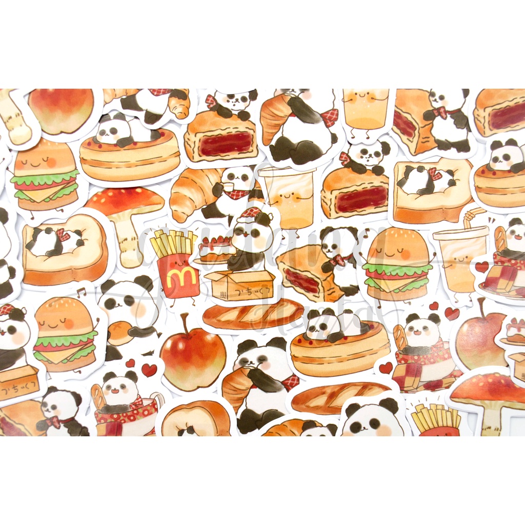 Stiker Panda Bakery Sticker Motif Panda Roti Lucu DIY Scrapbook GH 303739