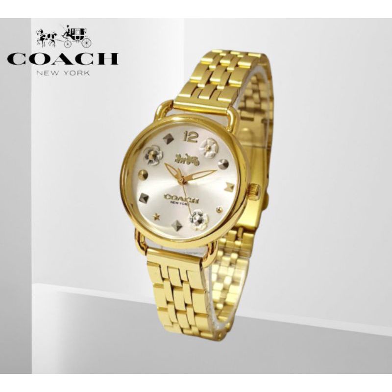 {bisa COD} new series produk jam tangan rantai wanita coach flower bulat