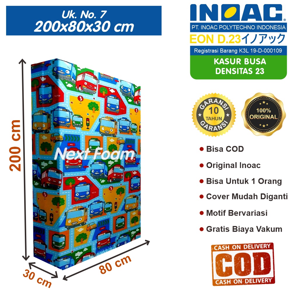 Kasur Busa Inoac Ukuran No 7 200x80x30 cm Tebal 30 cm EON D23 ORIGINAL INOAC Garansi 10 Tahun Asli