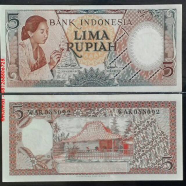 Uang Kuno Uang Koleksi Uang Mahar Rp 5 Pekerja 1959
