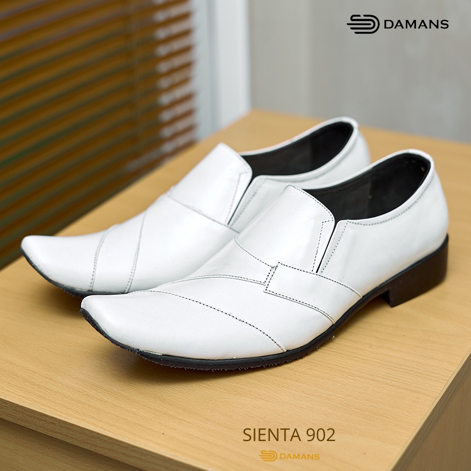 Odon Cibaduyut Sepatu Pantofel Kulit Formal Kantoran Pria Tanpa Tali Warna Putih Hitam Coklat oc 902