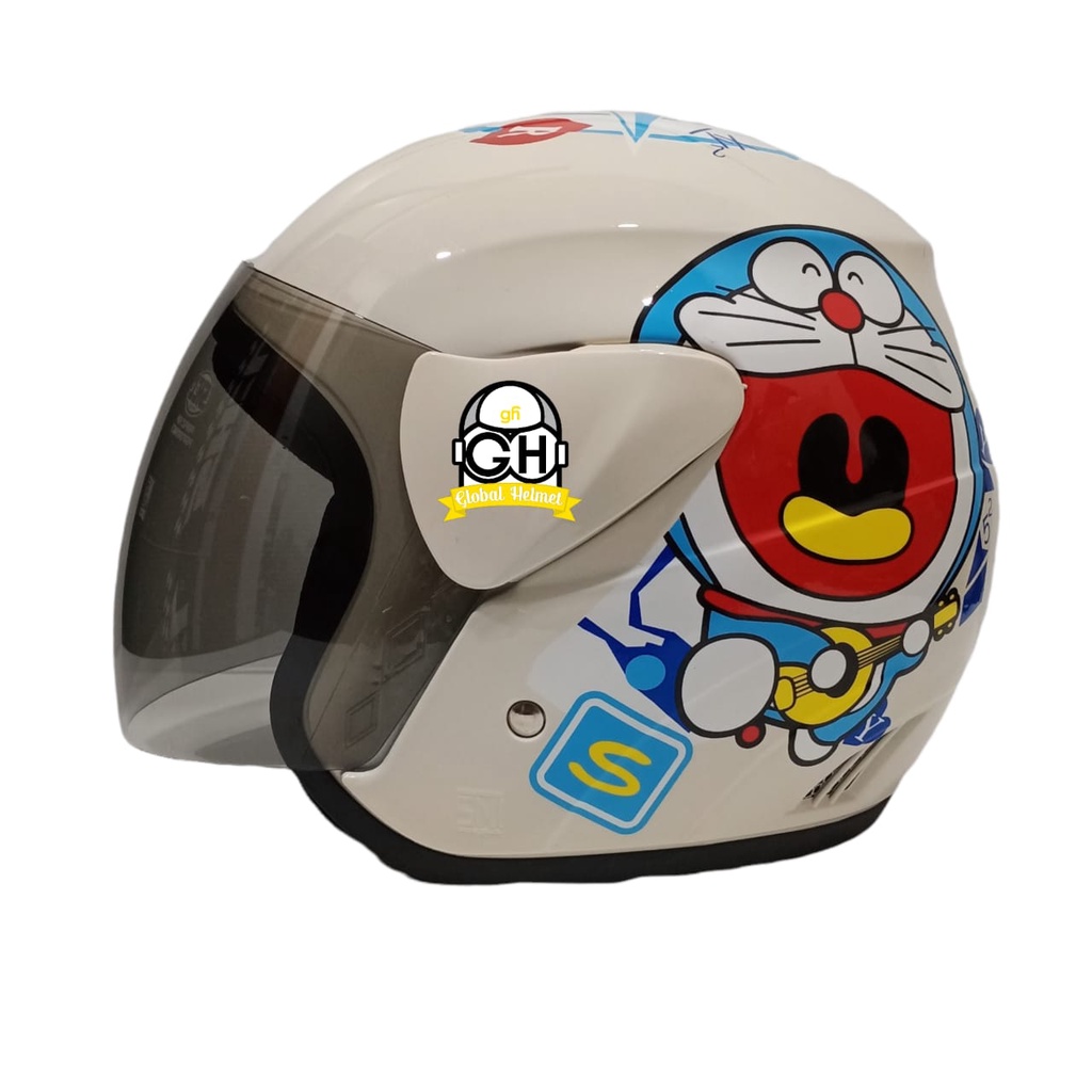 HELM EVOLUTION DORAEMON CREAM HALF FACE MODEL GM EVO