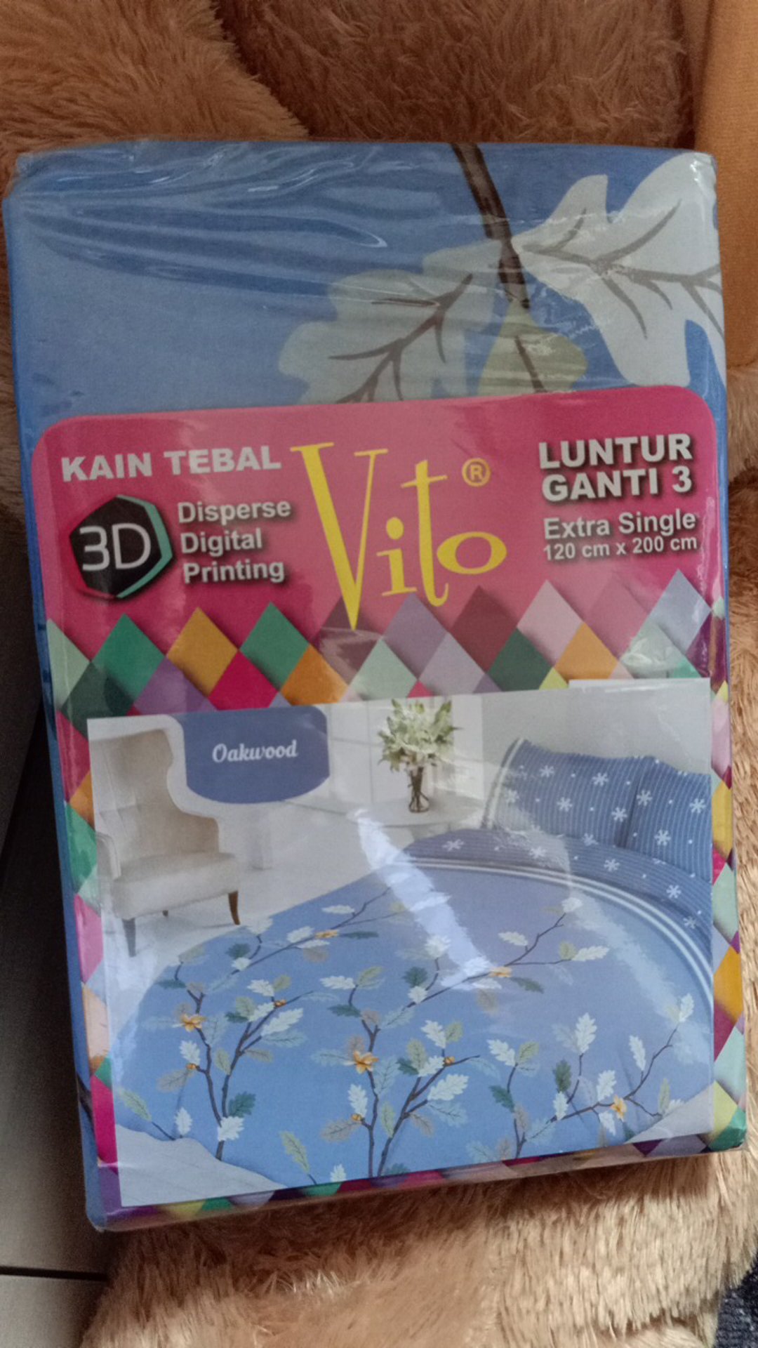 Sprei 3d Single New Vito Motif Oakwood