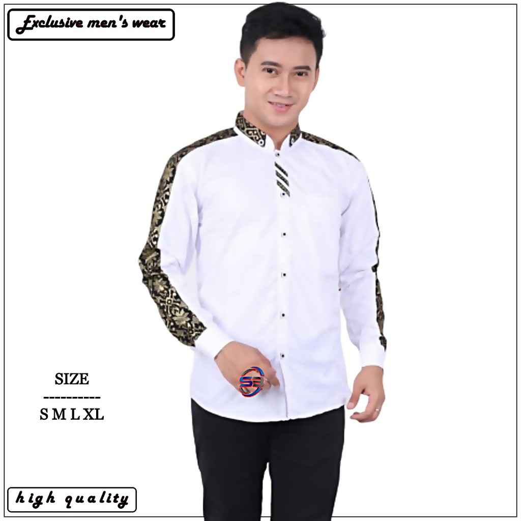 baju koko lengan batik, koko gus azmi terlaris