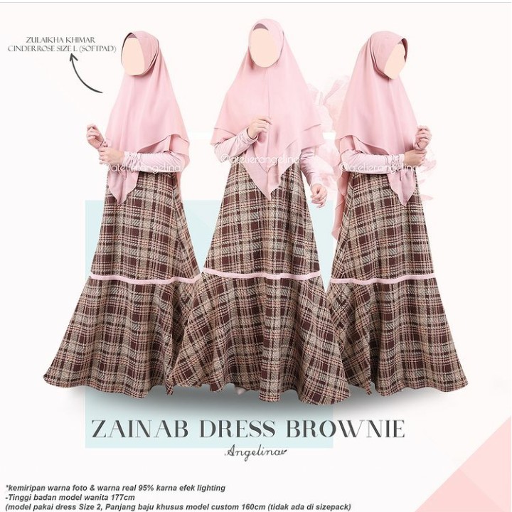 Zainab Dress Size 2 Brown Atelier Angelina Bukan Prelove