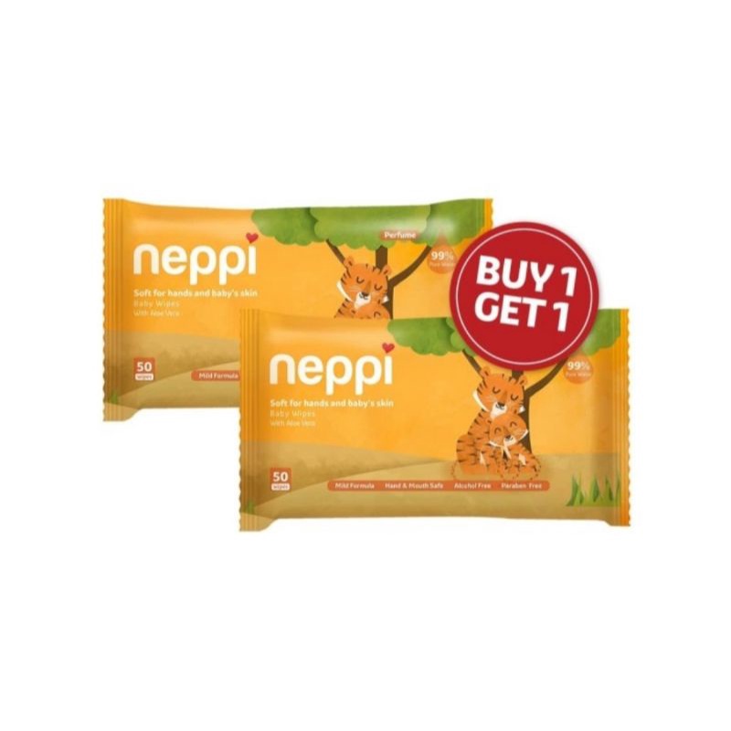 Neppi Baby Wipes Perfume 50s Buy 1 Get 1 Free/Tisu Basah Bayi/Tisu Basah Premium