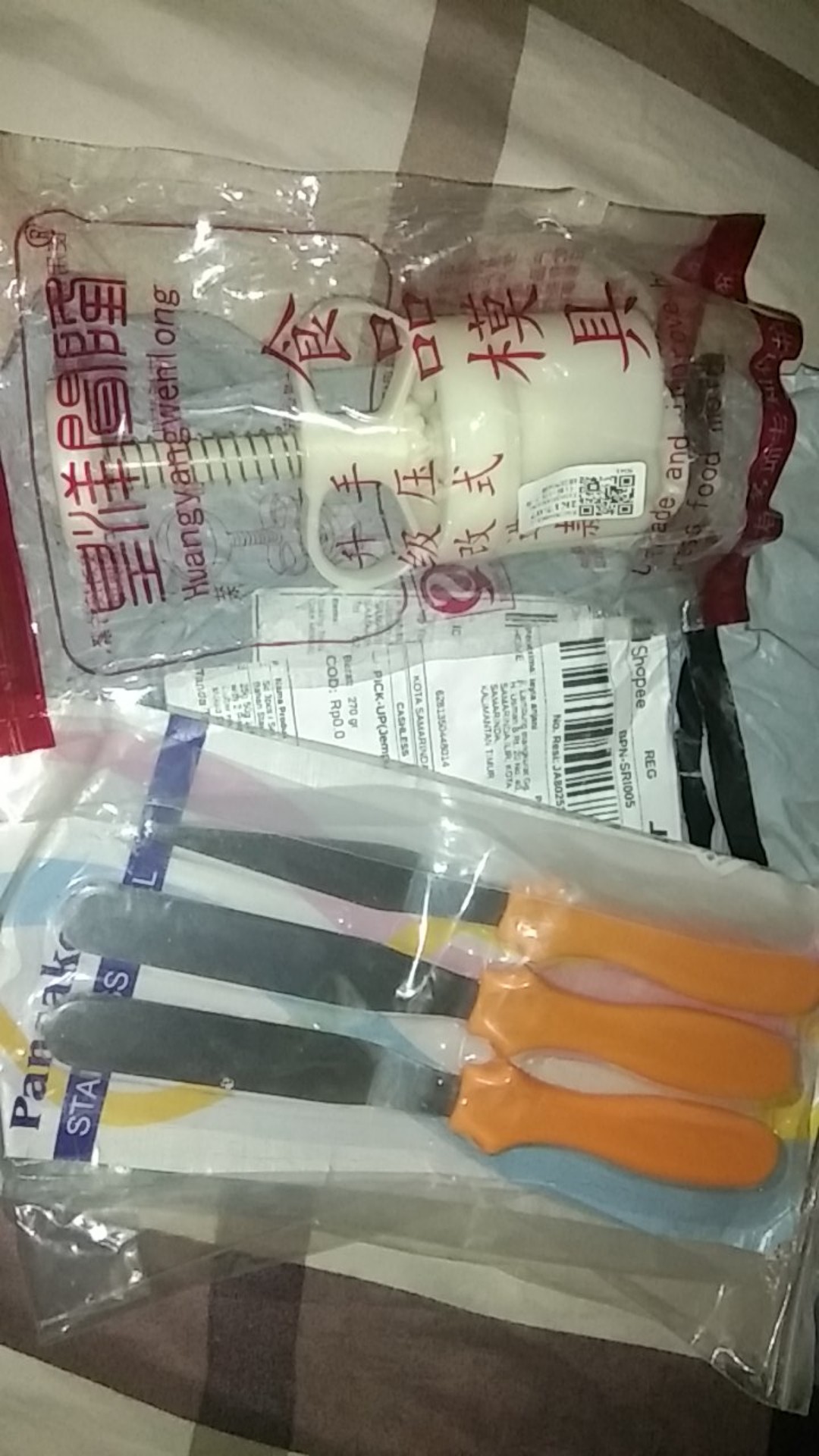 Sc 3pcs / Set Spatula Scraper Krim Kue Bahan Stainless Steel