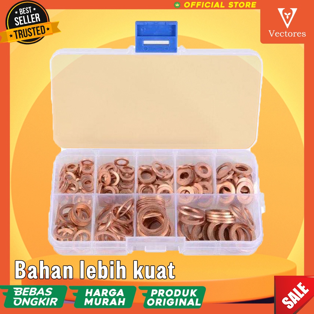 [ORIGINAL] Ring Baut Gasket Flat Seal Ring Tembaga Copper 200pcs Murah Terbaru