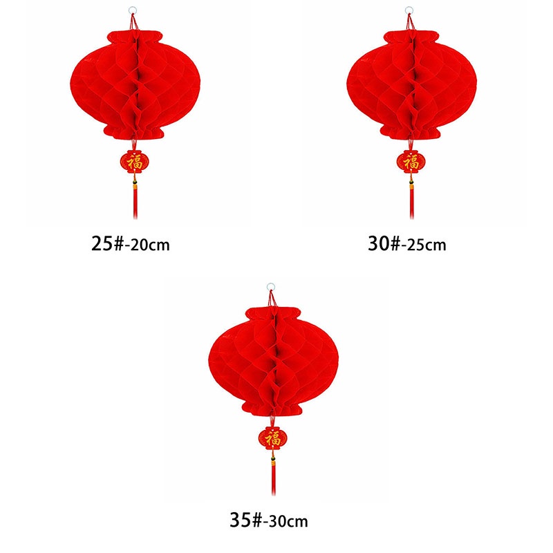 1 Pcs Lentera Kertas Merah Cina Dekorasi Tahun Baru 24 Cm Chinese Lantern