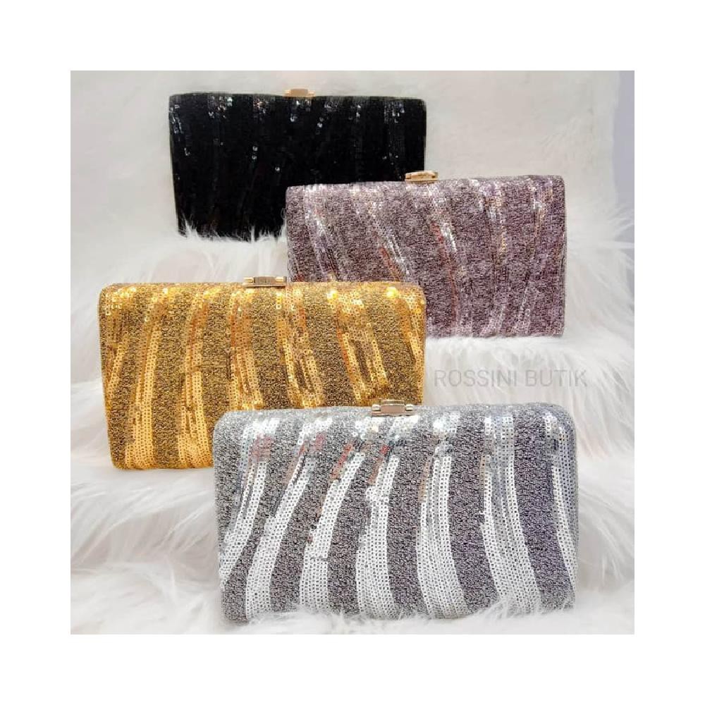 ROSSINI--Tas Pesta Clutch Wanita Hand Bag Tas Fashion WANITA ZL-780 - Ungu