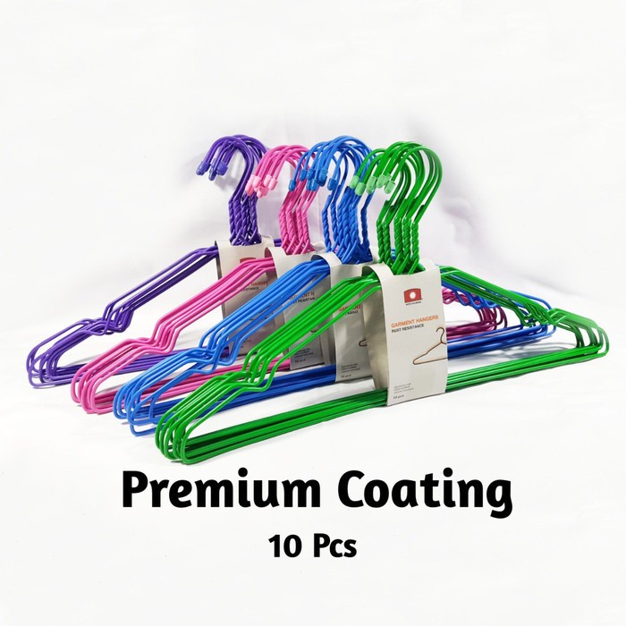 Hanger Coating Anti Karat isi 10pcs - Gantungan Baju