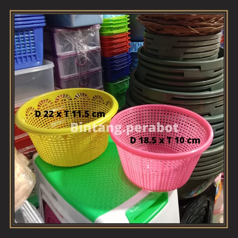 Besek Plastik Murah Serbaguna / Wakul Nasi / Keranjang Kecil / Keranjang Telur / Keranjang Tanggok M