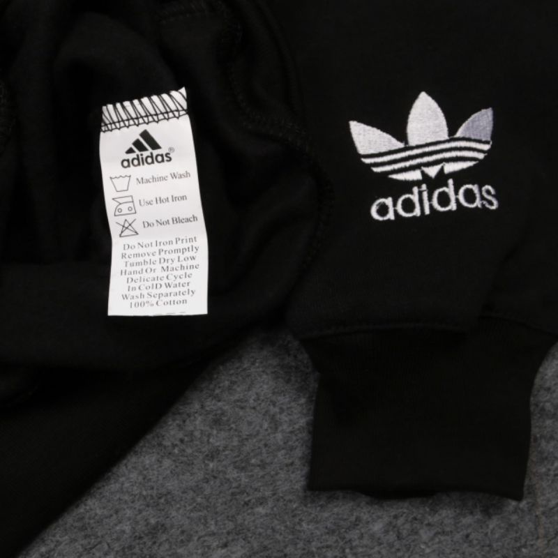 SWEATER HOODIE ADIDAS BIG LOGO HITAM AUTHENTIC FULLTAG &amp; LEBEL