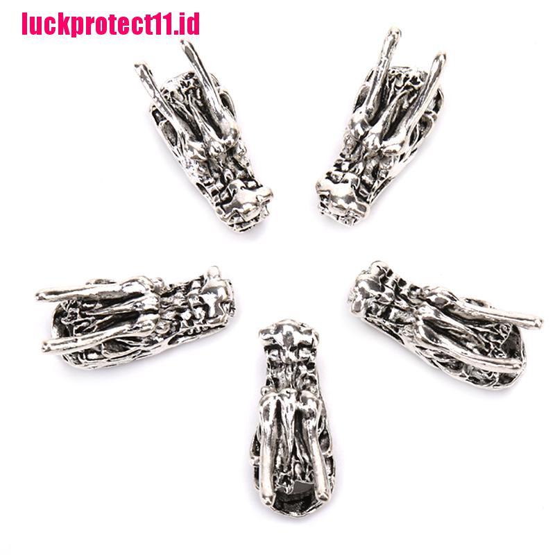 (LUCK) 5pcs / set Cincin Rambut Kepang Gimbal Model Kepala Naga