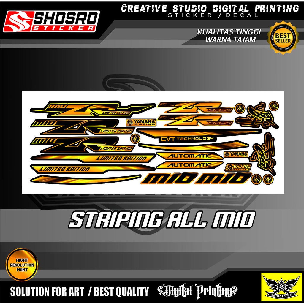 POLET STRIPING VARIASI MIO GOLD MIO OLD ZR THAILAND STIKER MIO GOLD CUSTOM
