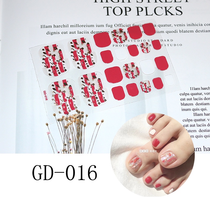 22Pcs / Stiker Kuku / Nail Art Sticker / Sticker Kuku Kaki / Stiker - GD