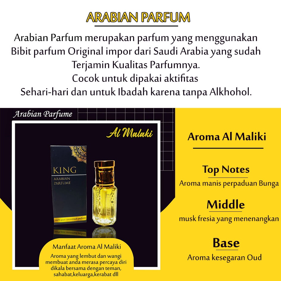 Parfum Sholat Parfum Arabian Al Maliki Aroma khas Arab Asli Saudi Arabia