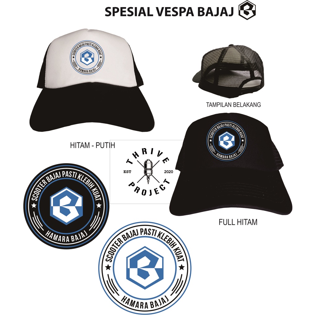 topi hamara bajaj / Topi sablon / topi custome / topi sablon nama / topi custome vespa hamara bajaj/