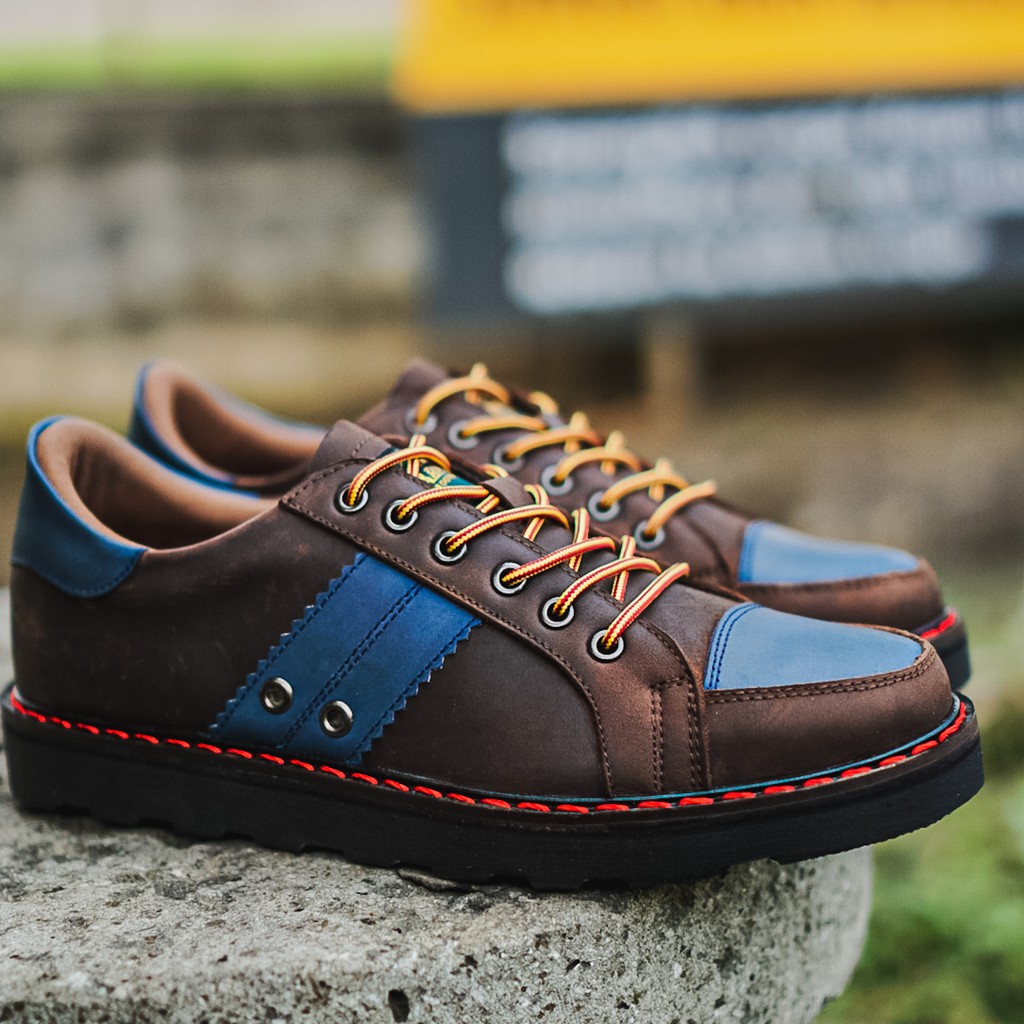 Jouska Brown | Sepatu Sneakers Kulit Asli Kulit Klasik Pria Cowo Lokal Footwear New | FORIND Barnum