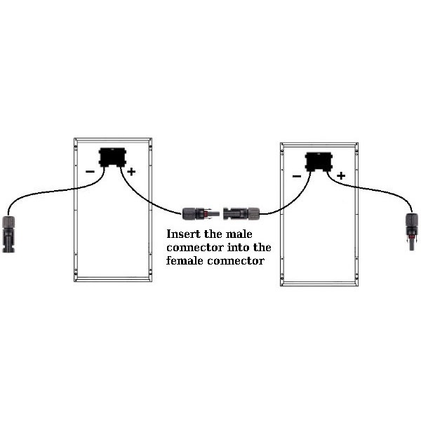 Konektor MC4 Male Female untuk Solar Panel 10 Pasang - Black