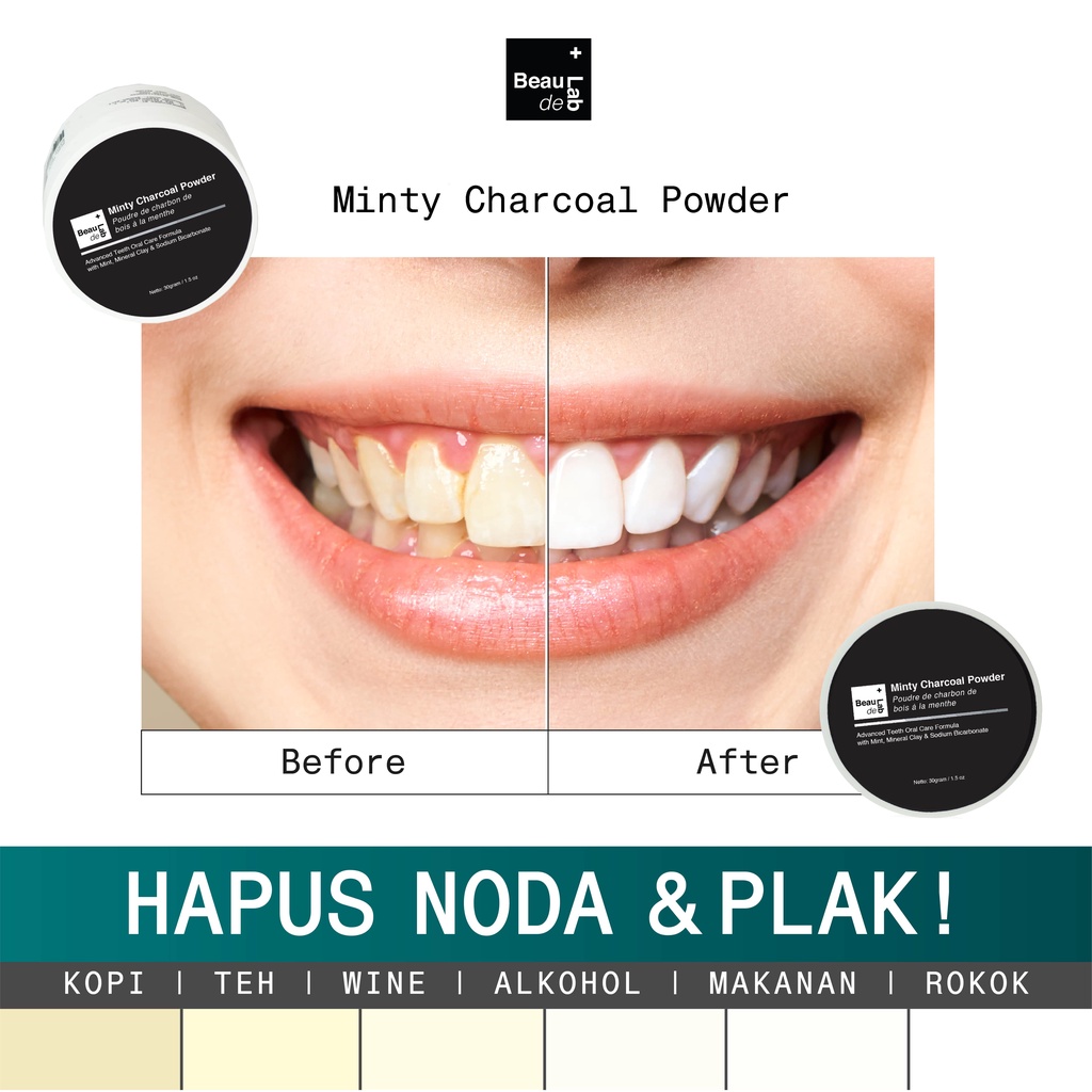 PAKET HEMAT 2 | Minty Charcoal Powder for Teeth Detoxification | Beaudelab Arang Aktif Detoks Karang & Pemutih Gigi | 30 gr-2