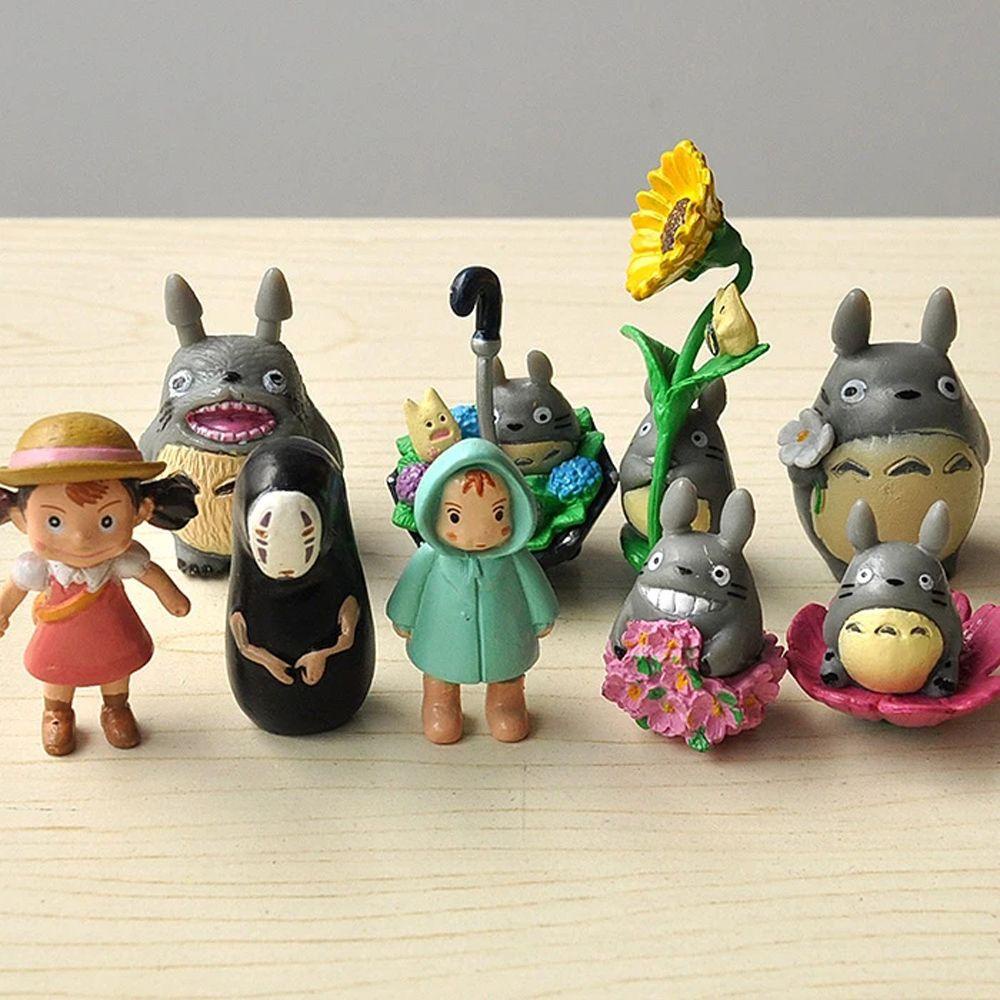 Lanfy My Neighbor Totoro Garden Car Ornaments Figure Toy 3-5cm Mainan Anak PVC Ada Muka Man