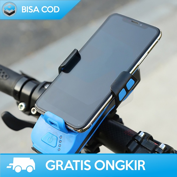 BICYCLE LIGHT 4 IN 1 SMARTPHONE HOLDER POWERBANK RECHARGEABLE MOUNTING