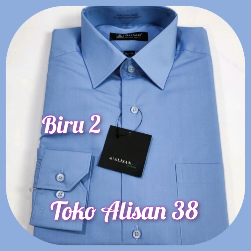 Alisan Polos Regular Lengan Panjang Warna Biru 1/ Biru 2