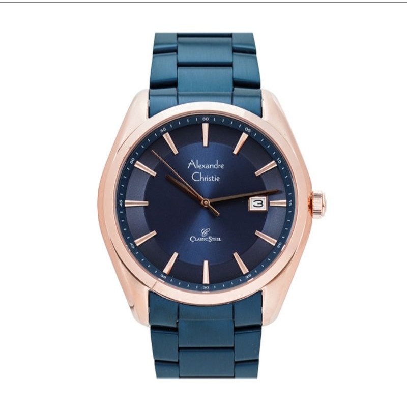 JAM TANGAN ALEXANDRE CHRISTIE NAVY AC 8648 PRIA / AC 8648 BIRU ORIGINAL