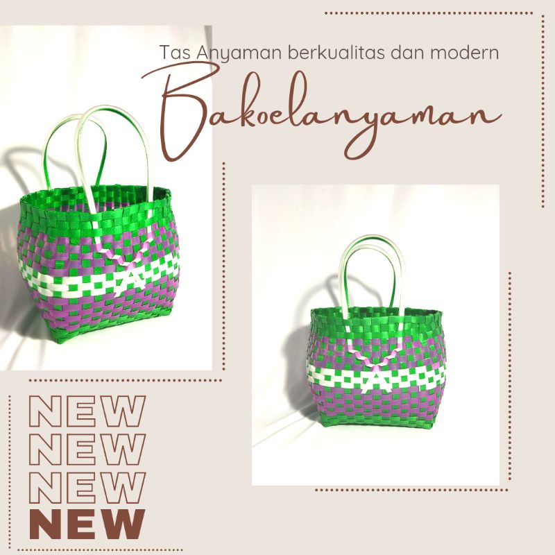 Tas bulat tas gendok tas anyaman plastik bahan tebal
