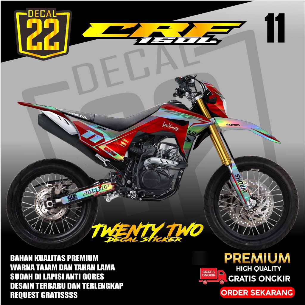 DECAL STICKER CRF 150 FULL HOLOGRAM DEKAL STIKER CRF FULL BODY (BISA CUSTOM) KODE 11