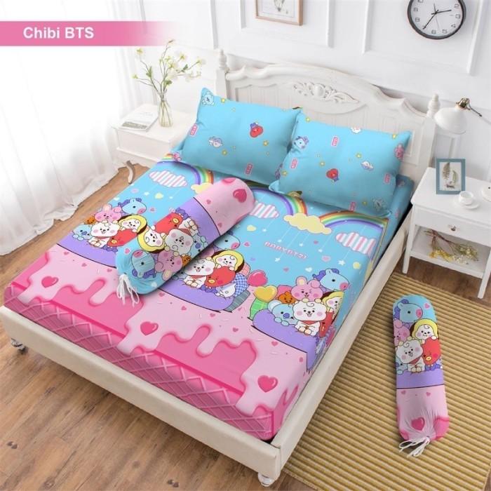 Sprei Bts 180X200 / Sprei Bt21 Sprei Vito Chibi Bts