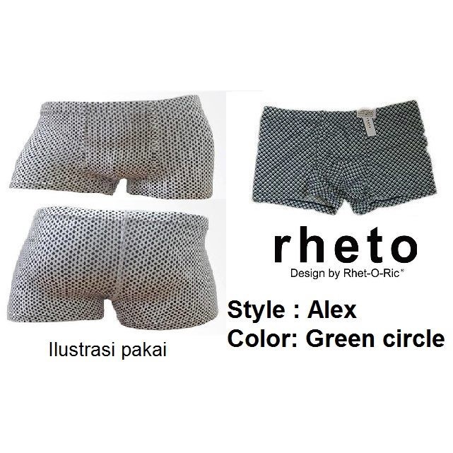 Men's Boxer Rheto Style Alex Color Green Circle