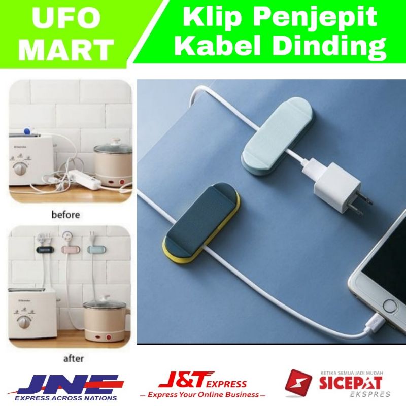 penjepit kabel charger hp isi 4 PCS klip kabel dinding tempel penjepit kabel klip perekat tembok Thread Holder Penyangga Kepala Colokan Charger