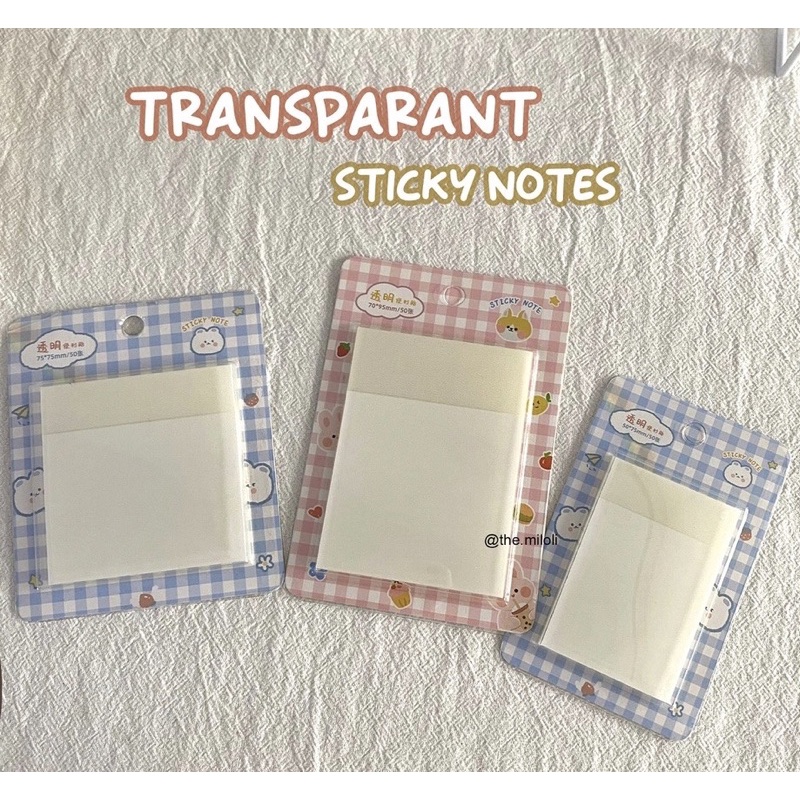 

[Tarras.Me] Sticky Notes Transparant Sticky Memo Bening Pet Sticky Pad