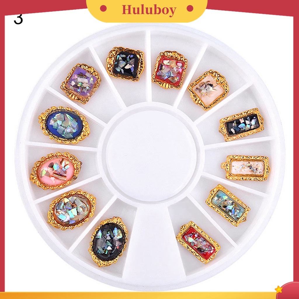 Huluboy Huluboy♡ Berlian Imitasi Kaca 3D Warna-Warni Untuk Dekorasi Manicure DIY