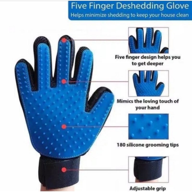 Glove full pet glove grooming sarung tangan perapi bulu anjing kucing