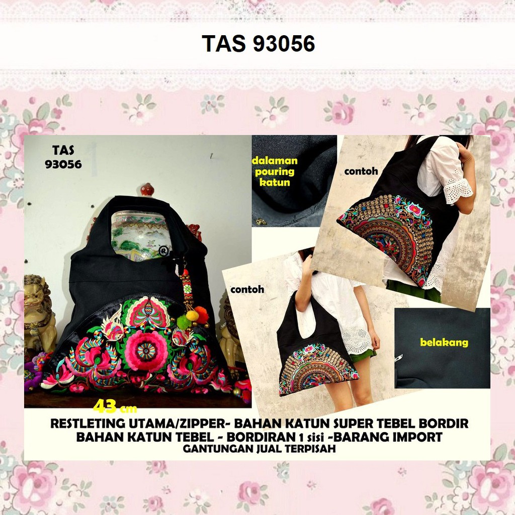 Tas Thailand Etnik Bordir, Tas Bangkok Thailand Tote