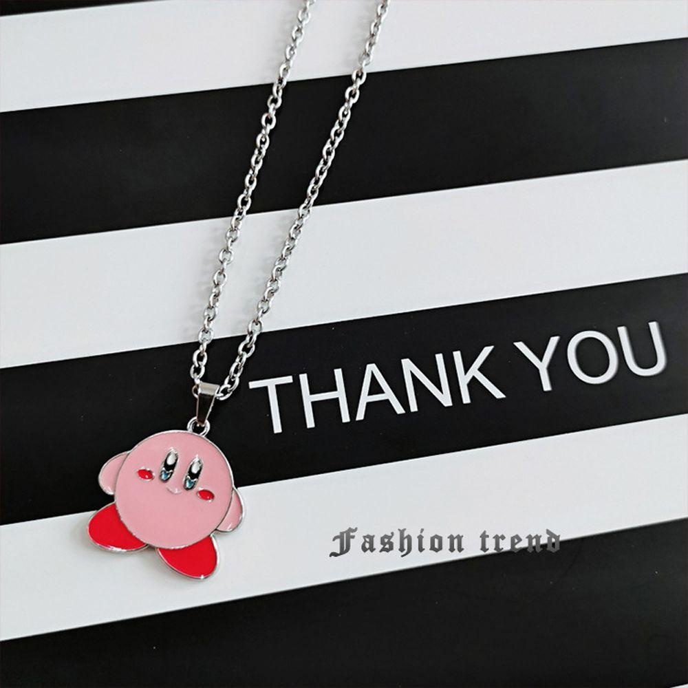 NEEDWAY Kirby Series Liontin Kawaii Kartun Hadiah Gantung Liontin Ornamen Perhiasan Anime Kalung