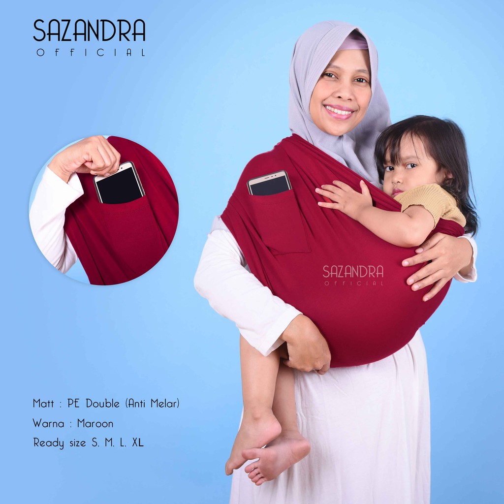 Gendongan Bayi Kaos Warna Maroon