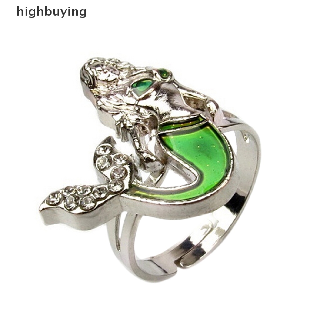 Hbid Cincin Mood Ring Adjustable Desain Ekor Mermaid Berubah Warna Sesuai Emosi Untuk Wanita