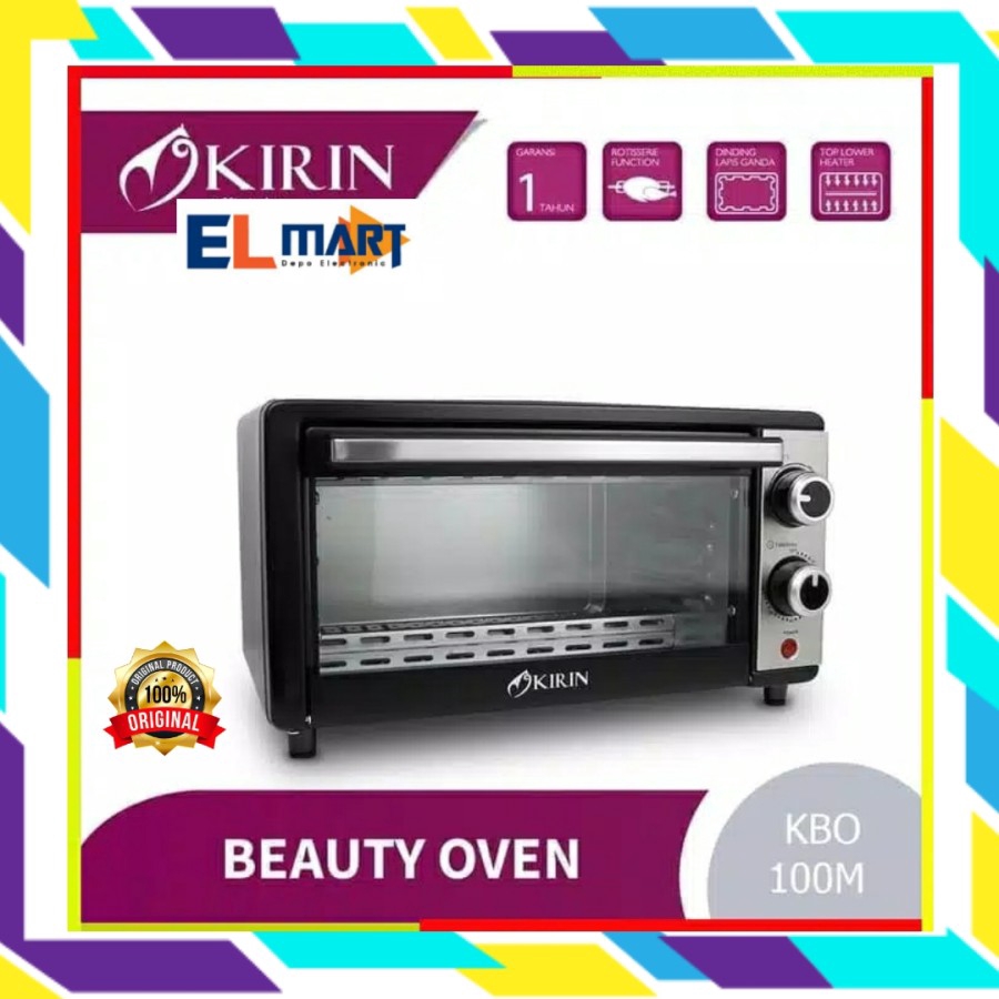 KIRIN Beauty Oven Listrik Toaster KBO 100M - 100 M - KBO100M 10 Liter 600 Watt original