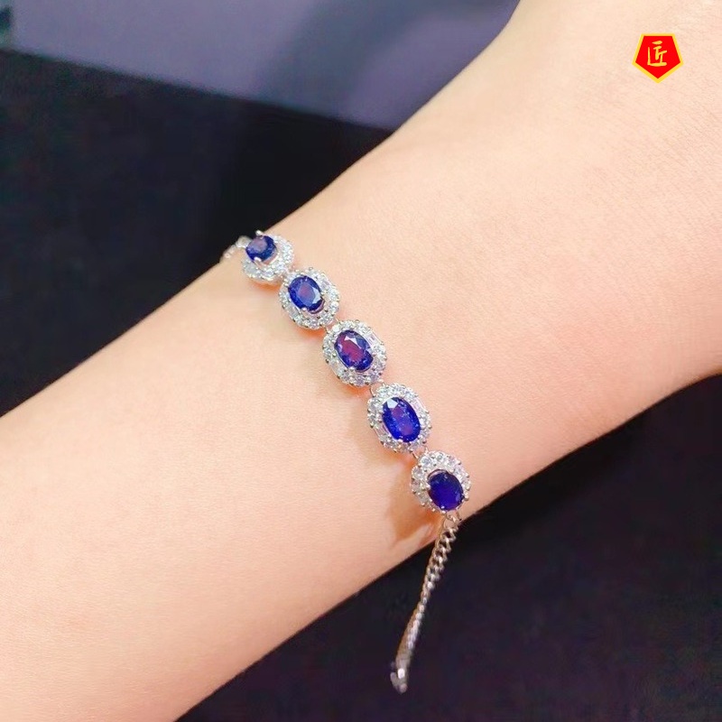 [Ready Stock]Luxury Fashion Natural Sapphire Bracelet