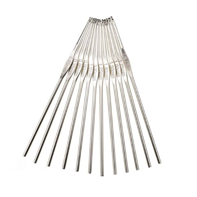 Hakpen aluminium ukuran kecil 0.6mm-1.9mm 12pcs/set