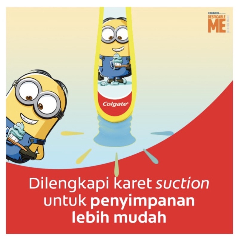 Colgate Sikat Gigi Anak Minion Barbie 2-5th 5-9th Colgate Toothbrush Kids with Suction Silikon Tooth brush