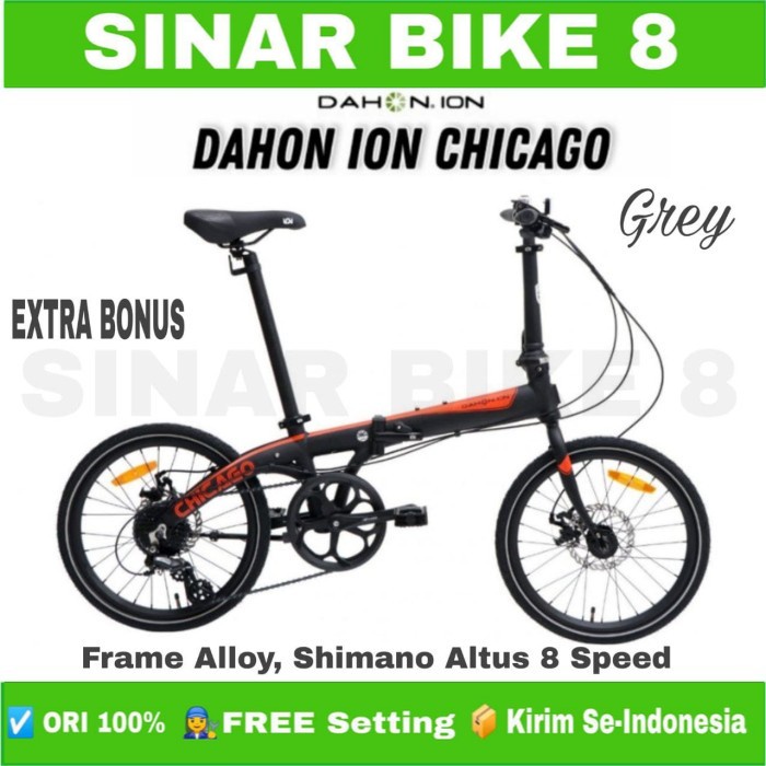 Sepeda Lipat DAHON ION CHICAGO Ukuran 16 &amp; 20 Inch Alloy Shimano 8 Speed