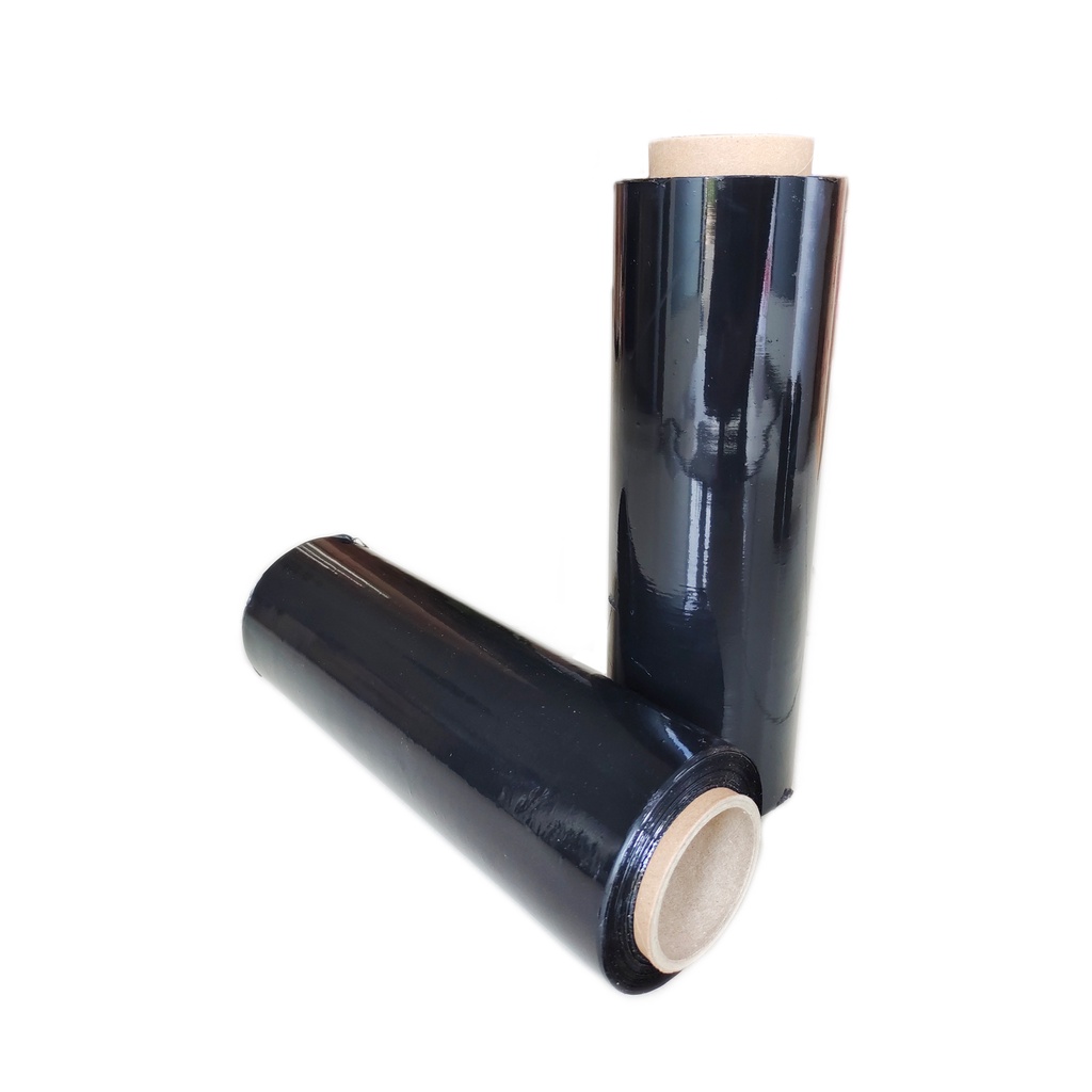 STRETCH FILM 25CM X 200M HITAM - PLASTIK WRAPPING PACKINGAN BLACK